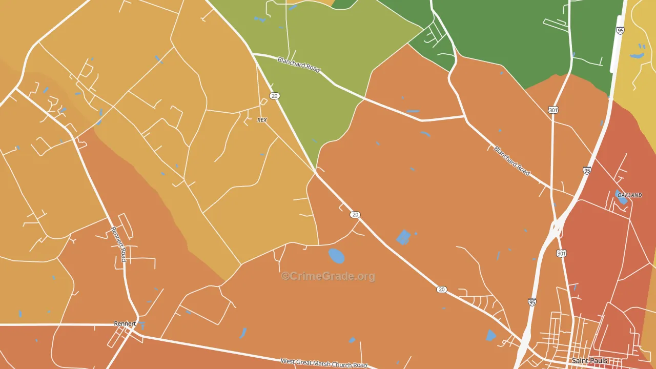 Rex, NC Map of Assault Rates