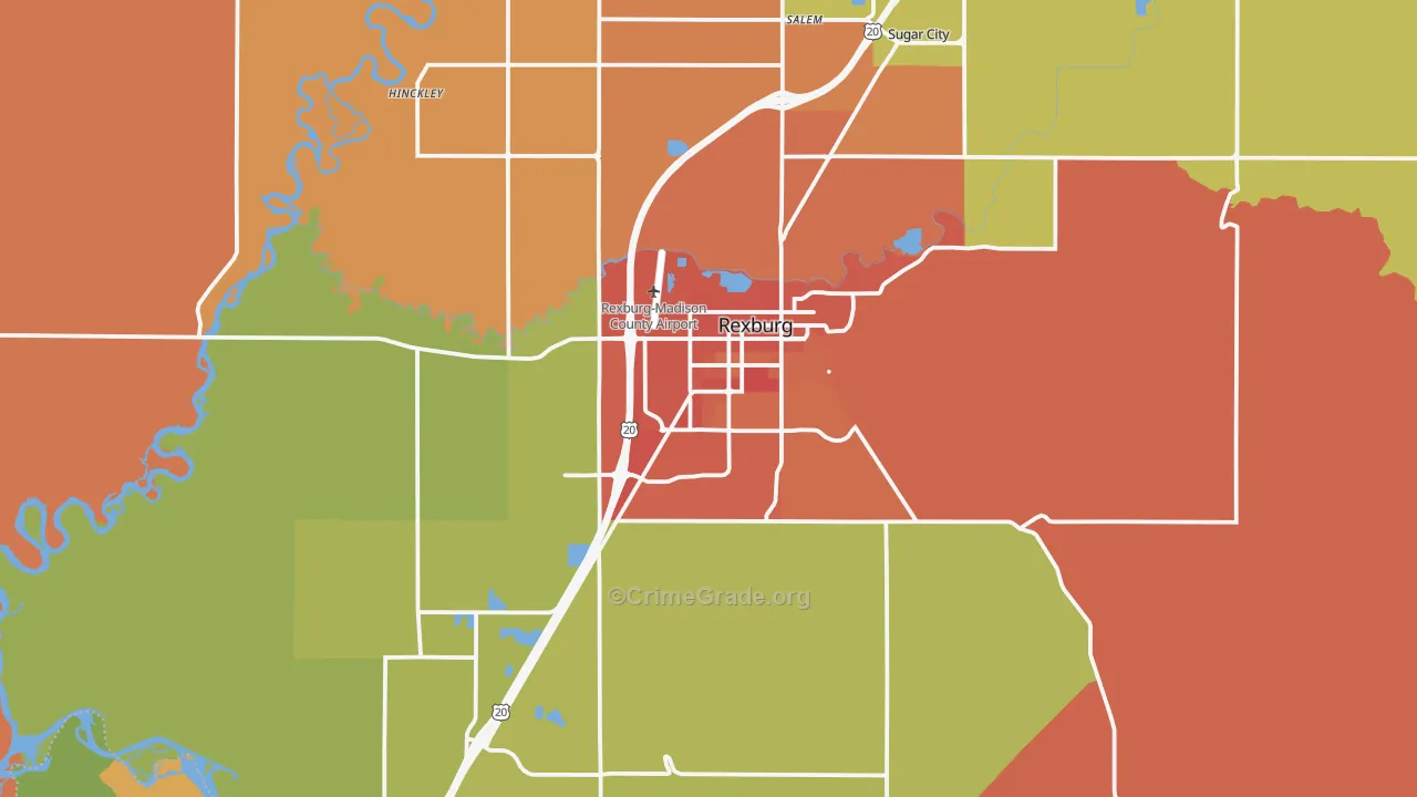 Rexburg, ID Map of Assault Rates