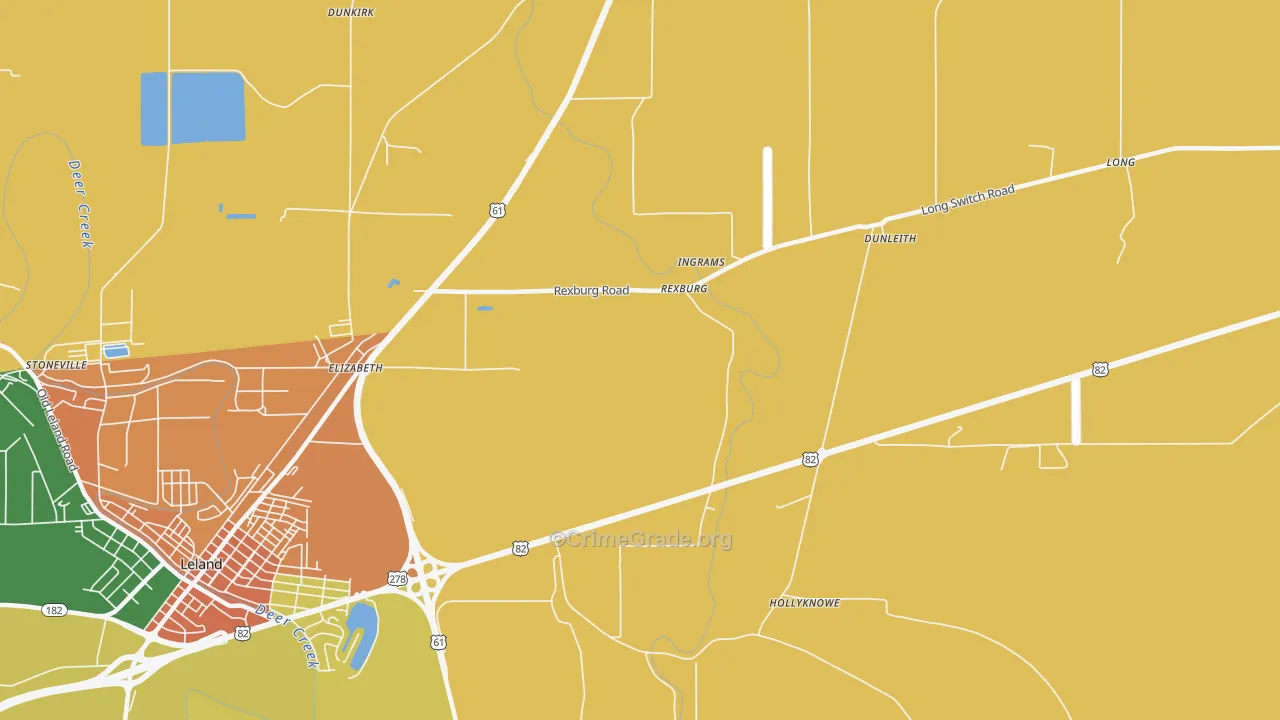 Rexburg, MS Map of Assault Rates