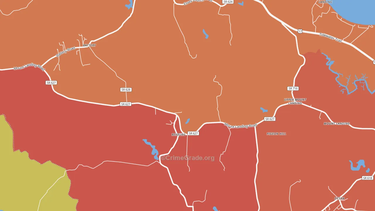 Rexburg, VA Map of Assault Rates