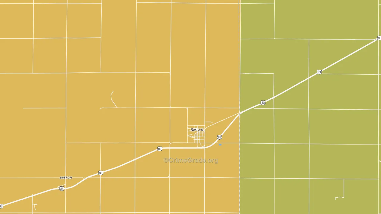 Rexford, KS Map of Assault Rates
