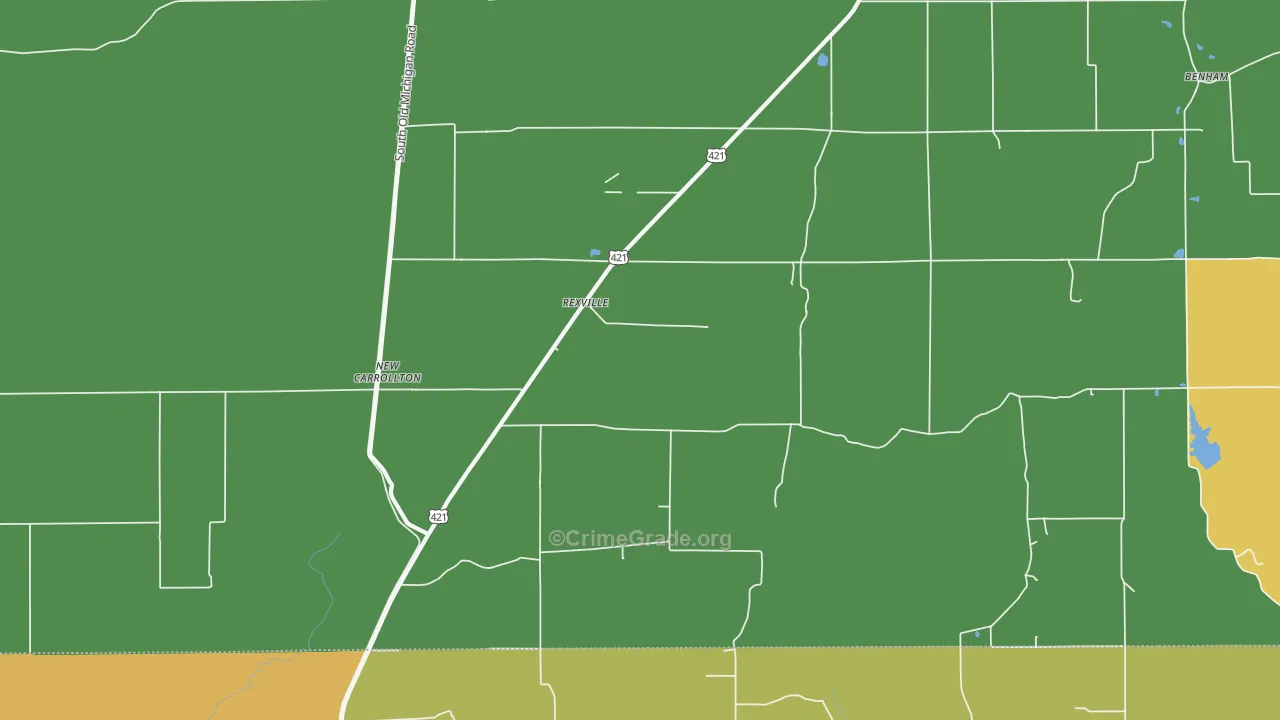 Rexville, IN Map of Assault Rates