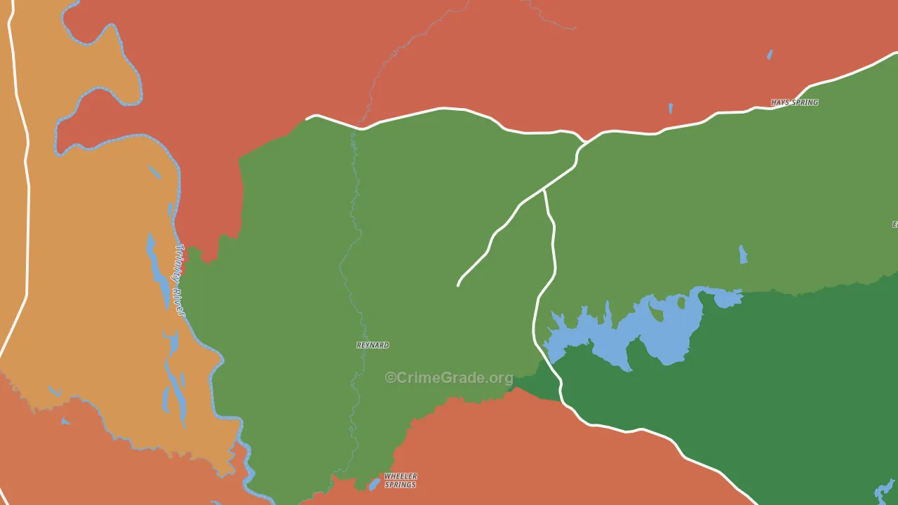 Reynard, TX Map of Assault Rates