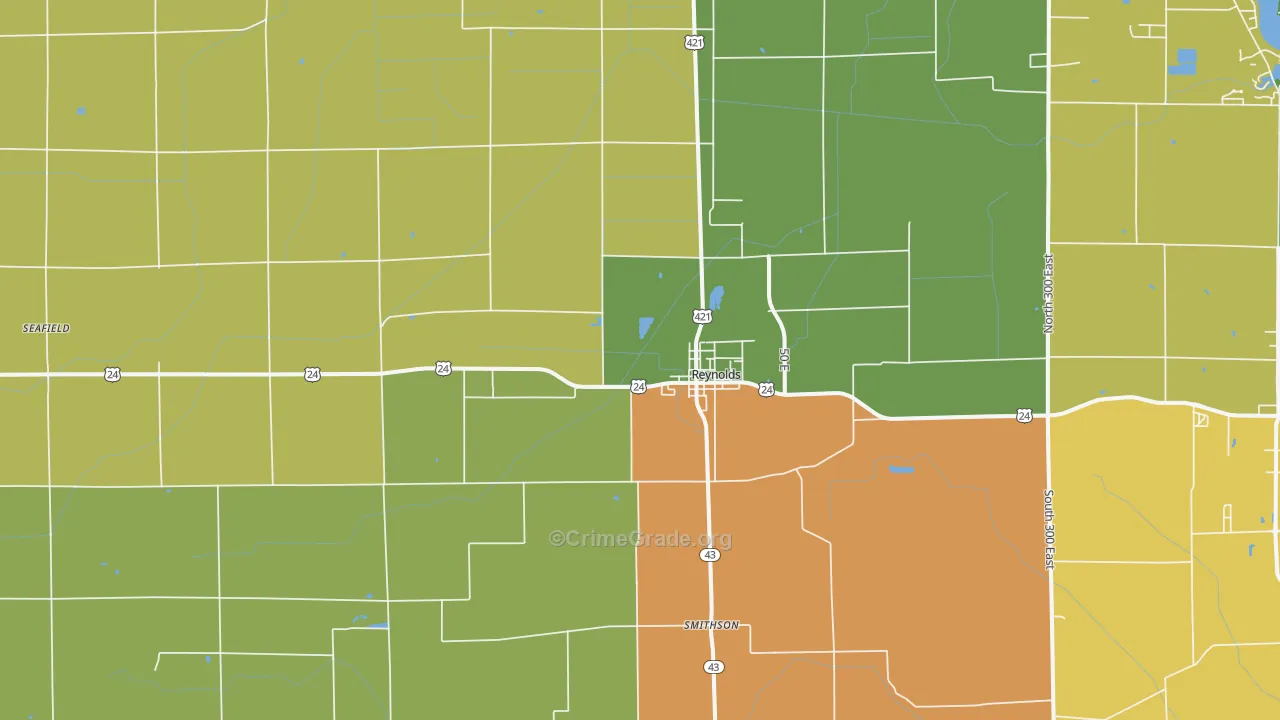 Reynolds, IN Map of Assault Rates