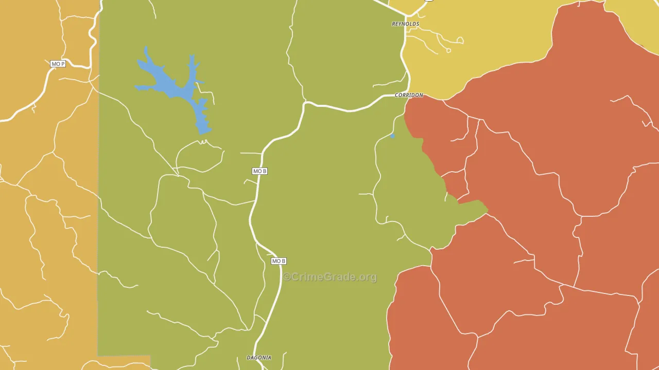 Reynolds, MO Map of Assault Rates