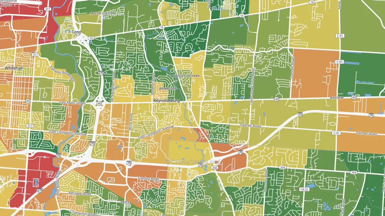 Reynoldsburg, OH Map of Assault Rates