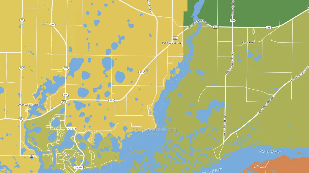 Reynoldsville, GA Map of Assault Rates