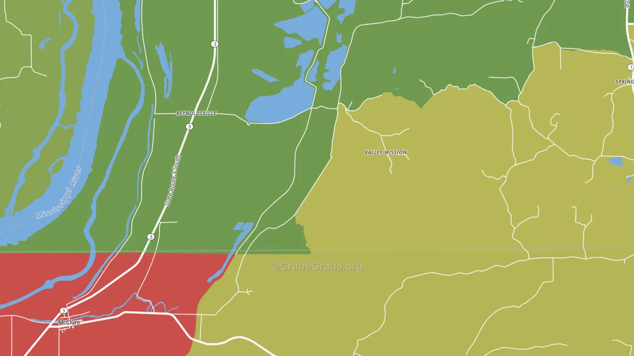Reynoldsville, IL Map of Assault Rates