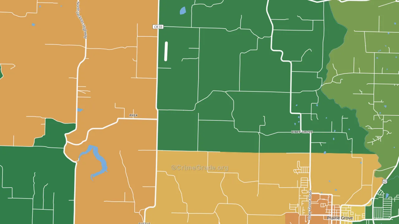 Rhea, AR Map of Assault Rates