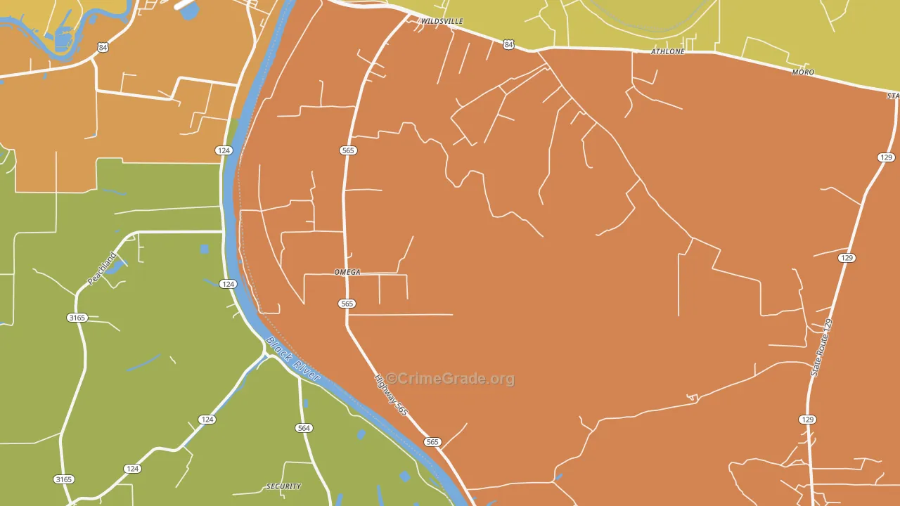 Rhinehart, LA Map of Assault Rates