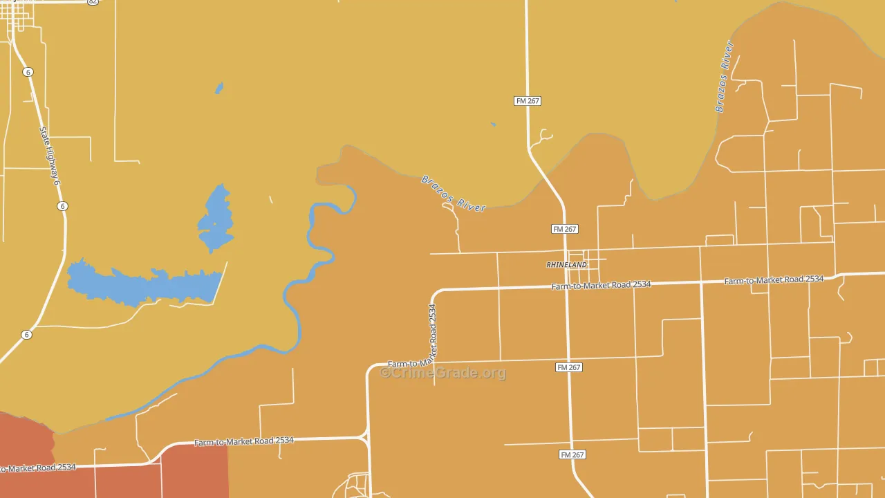Rhineland, TX Map of Assault Rates