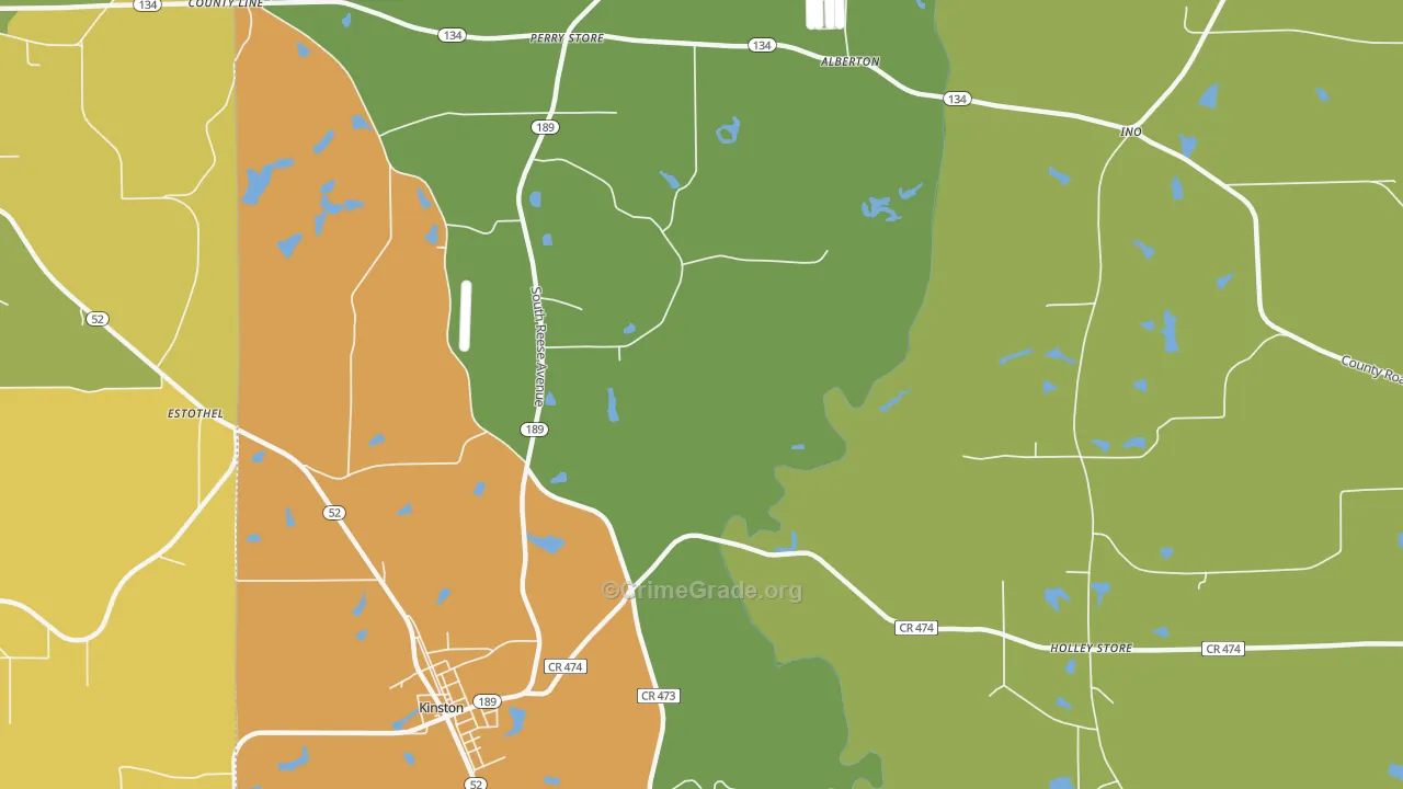 Rhoades, AL Map of Assault Rates