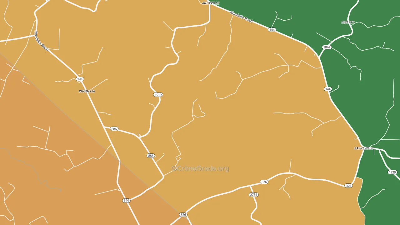 Rhodelia, KY Map of Assault Rates