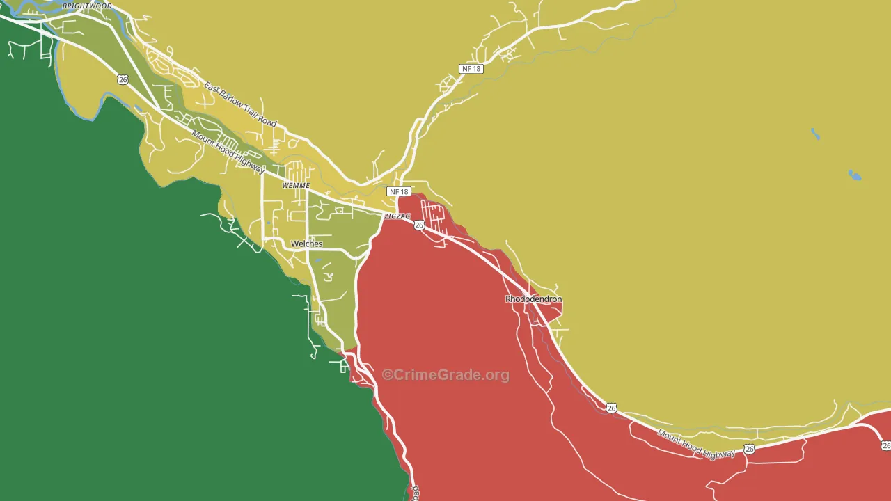 Rhododendron, OR Map of Assault Rates