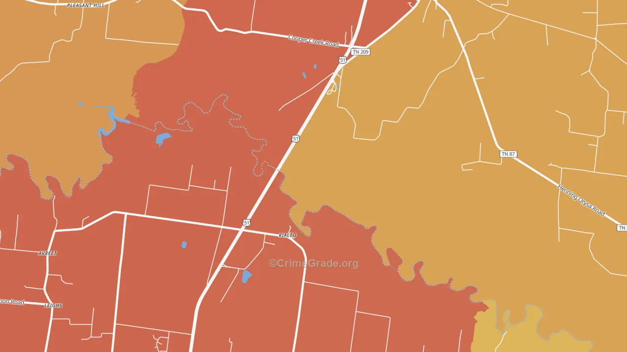 Rialto, TN Map of Assault Rates