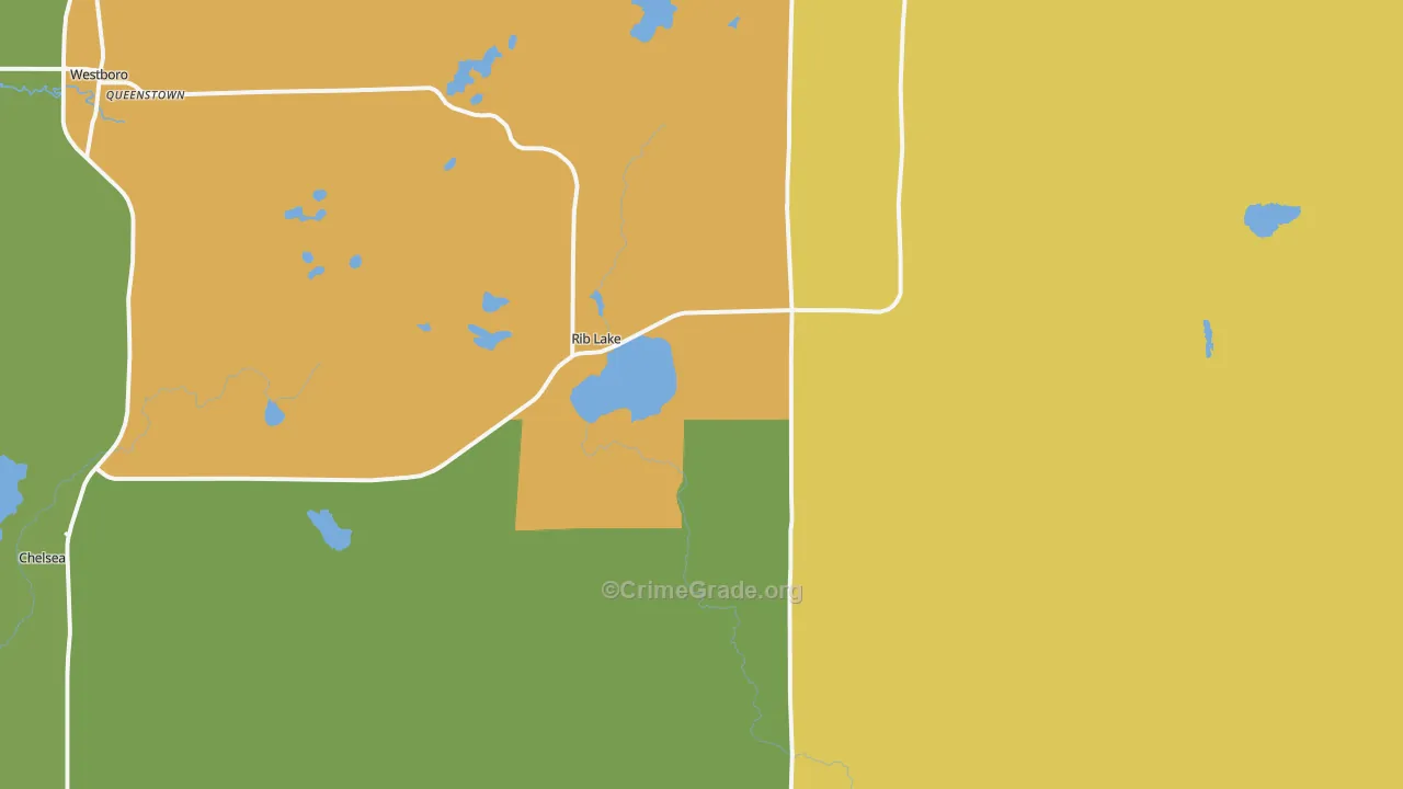 Rib Lake, WI Map of Assault Rates