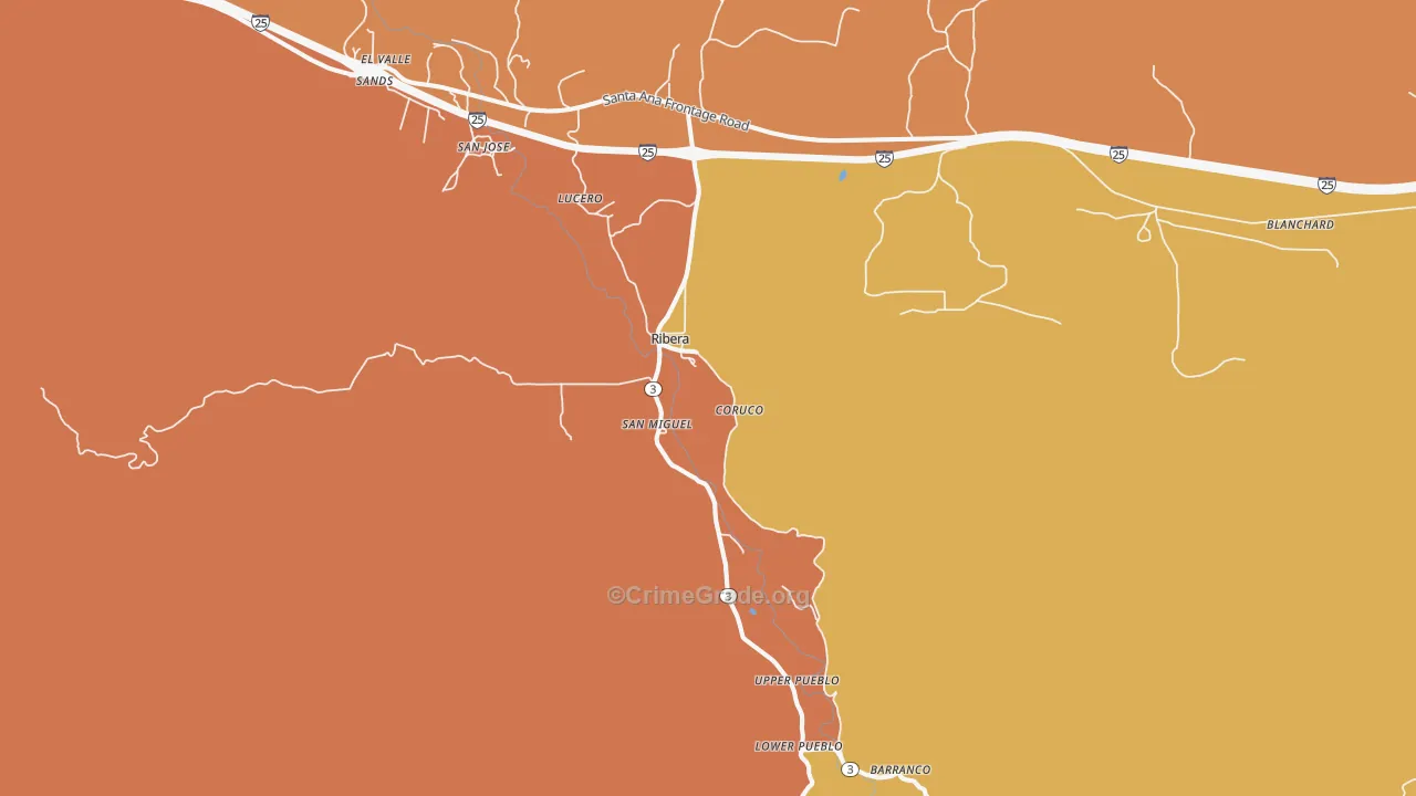 Ribera, NM Map of Assault Rates