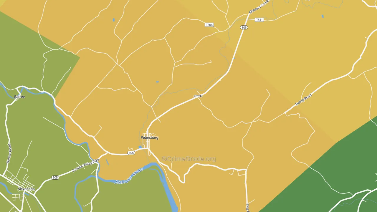 Ribot, PA Map of Assault Rates