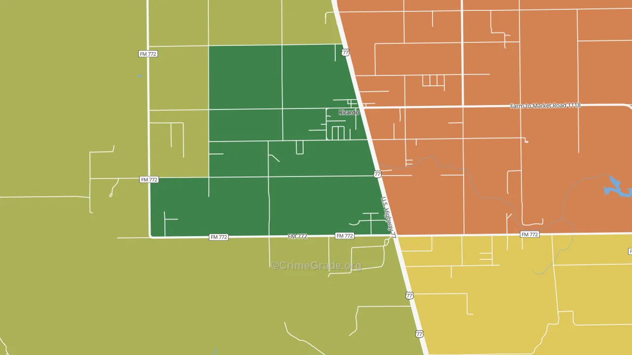 Ricardo, TX Map of Assault Rates