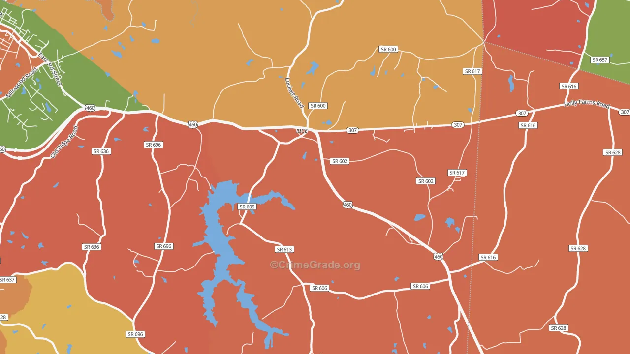 Rice, VA Map of Assault Rates