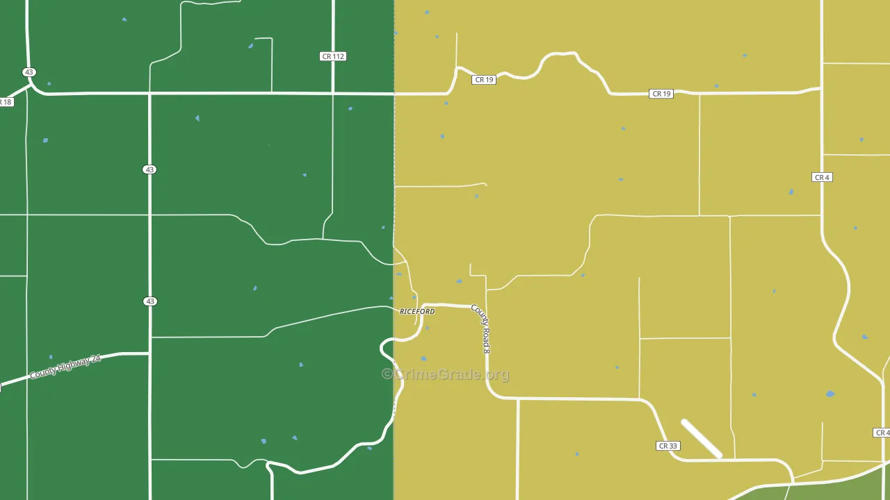 Riceford, MN Map of Assault Rates