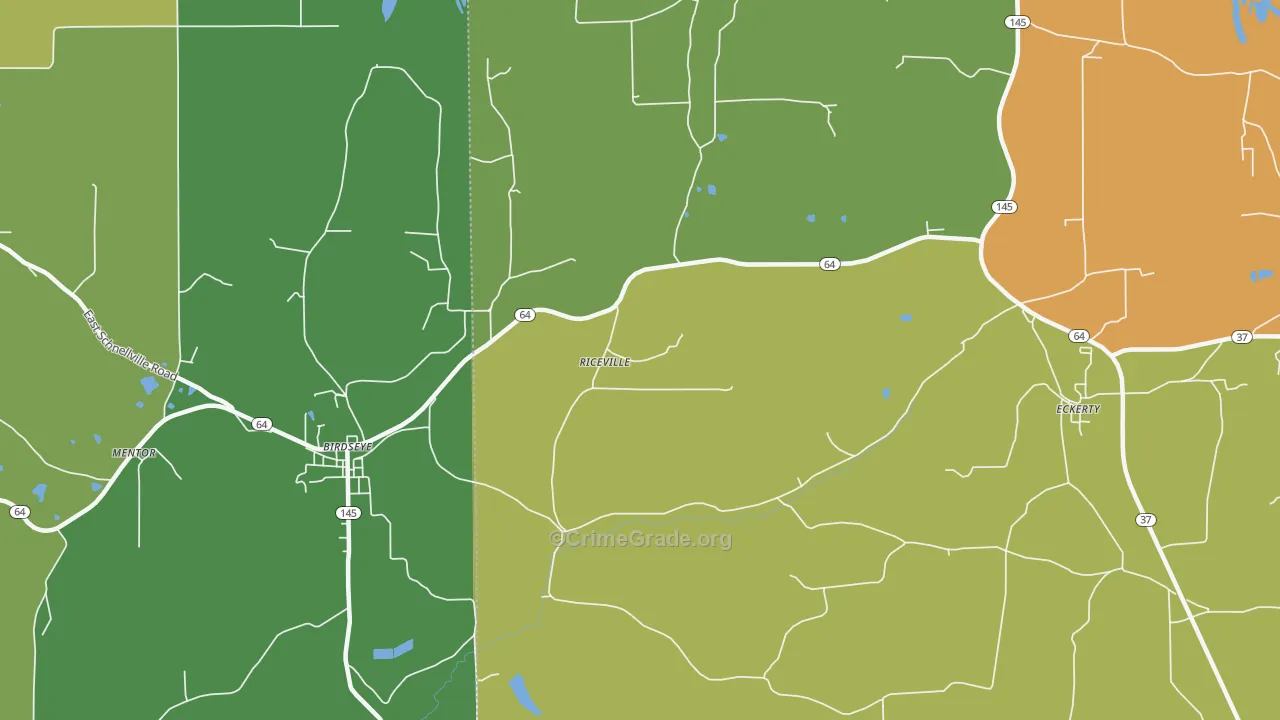 Riceville, IN Map of Assault Rates