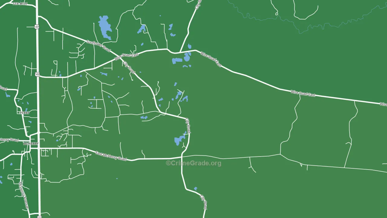 Riceville, MS Map of Assault Rates