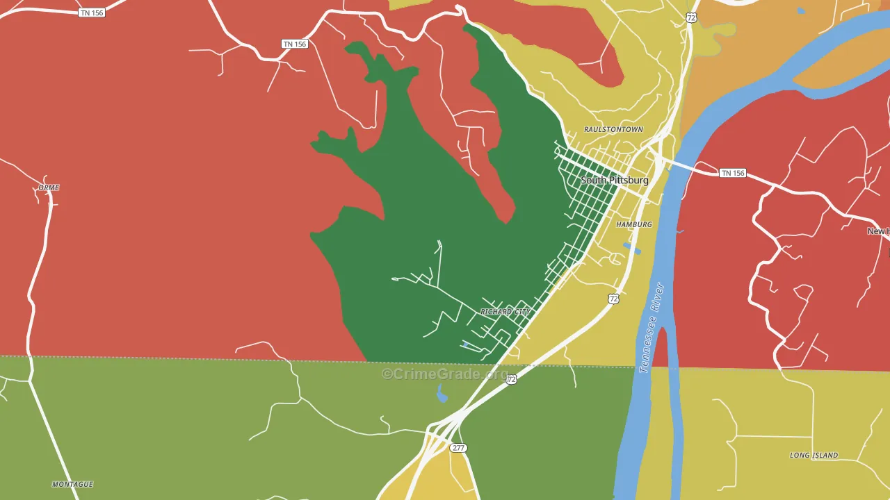 Richard City, TN Map of Assault Rates