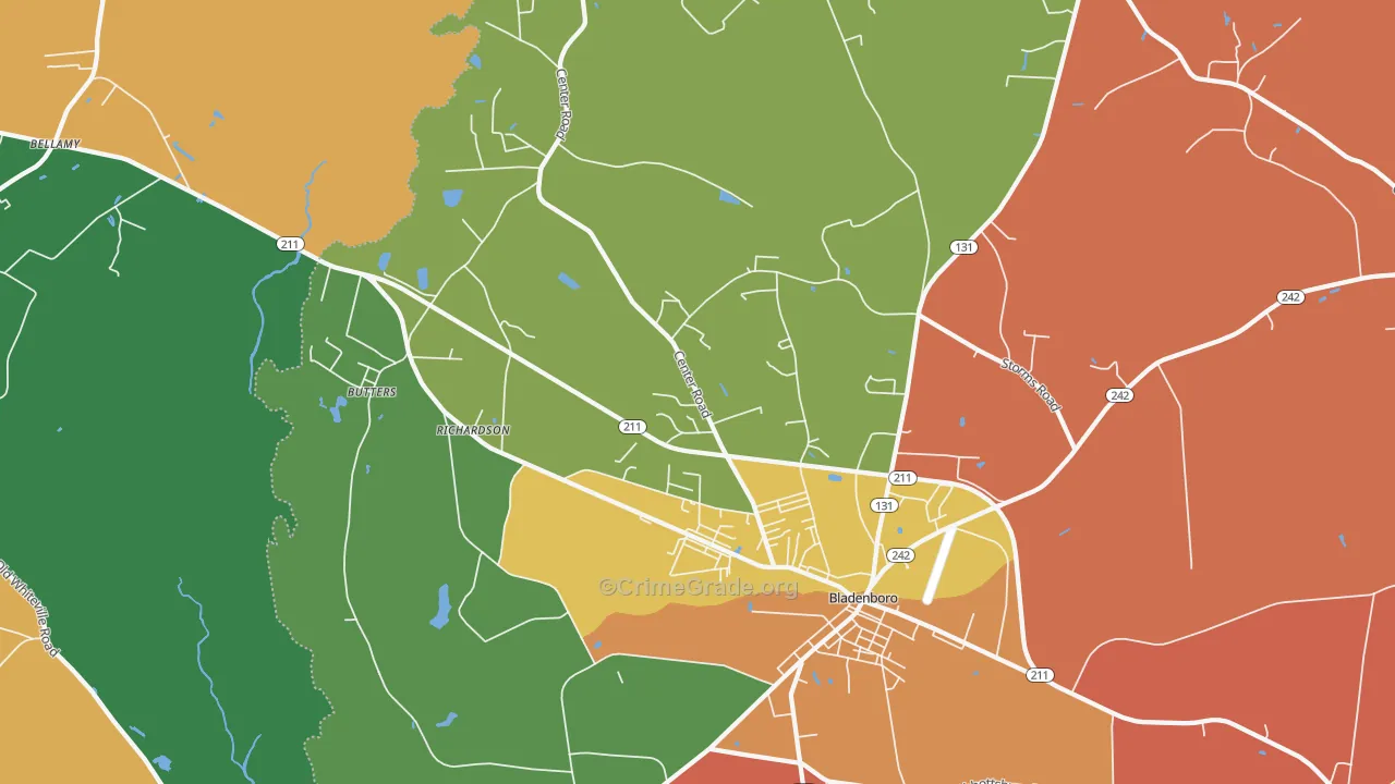 Richardson, NC Map of Assault Rates
