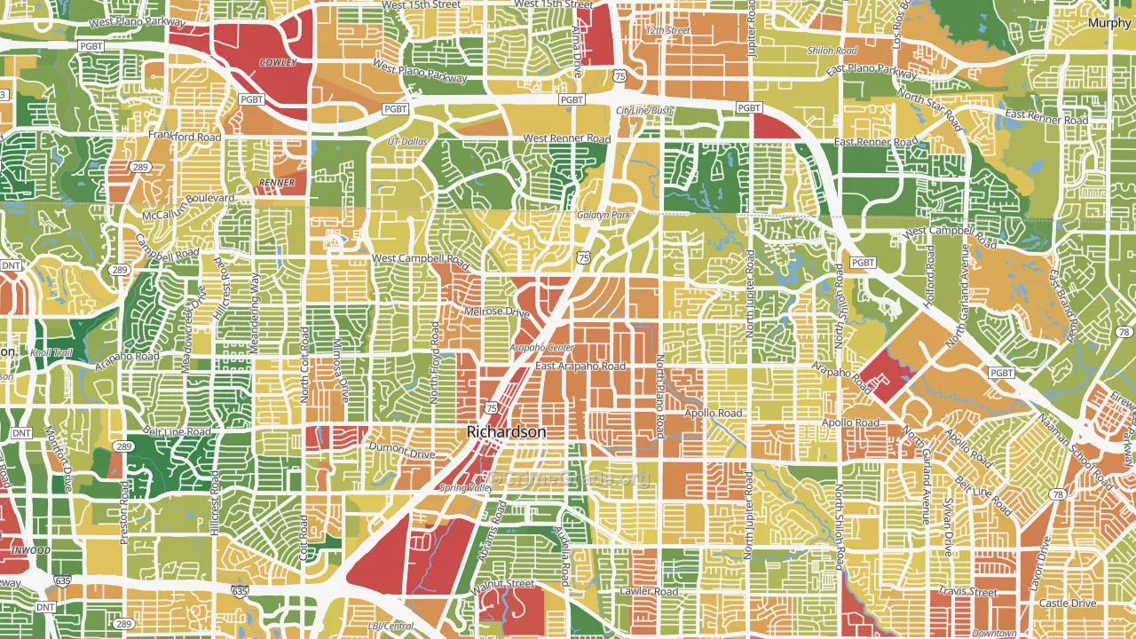 Richardson, TX Map of Assault Rates