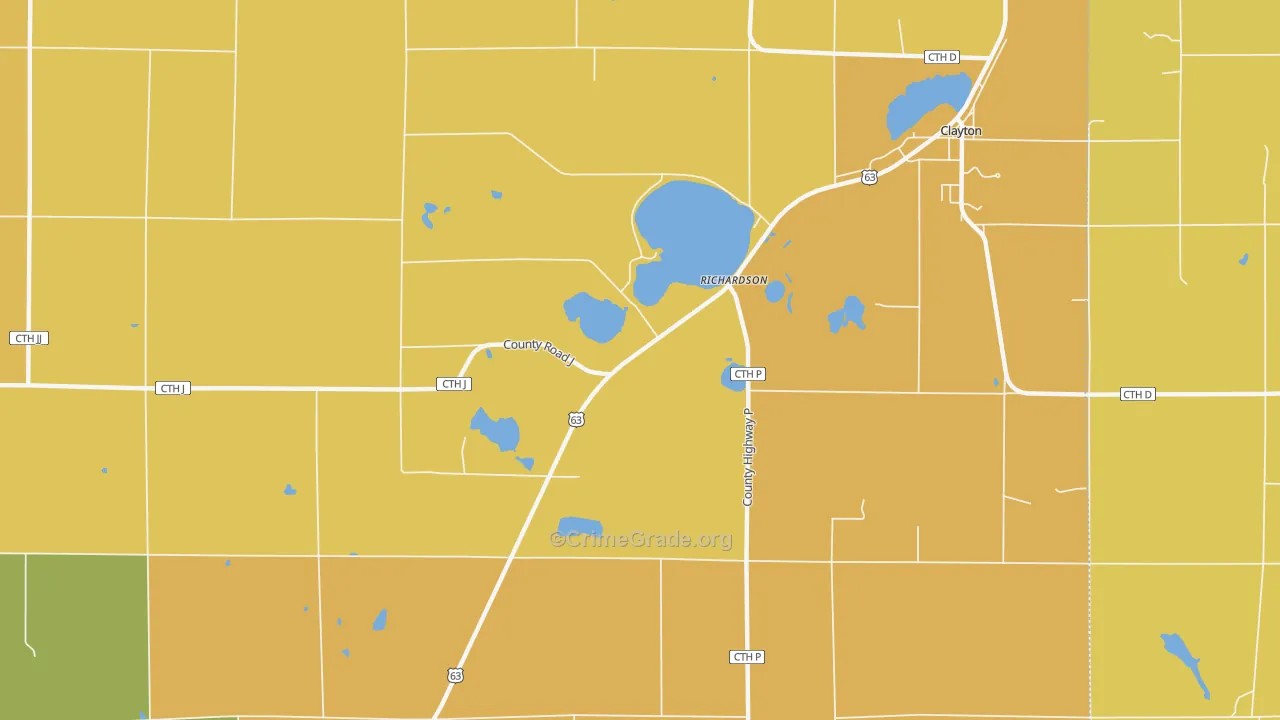 Richardson, WI Map of Assault Rates