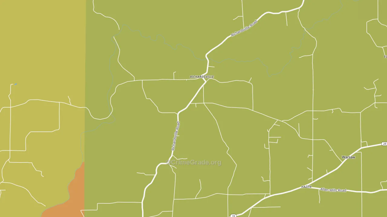 Richardsville, PA Map of Assault Rates