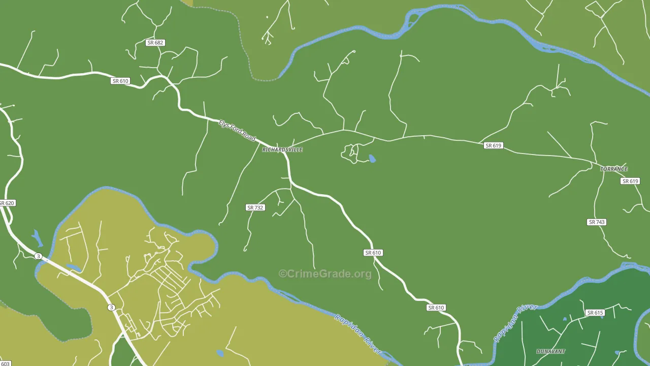 Richardsville, VA Map of Assault Rates