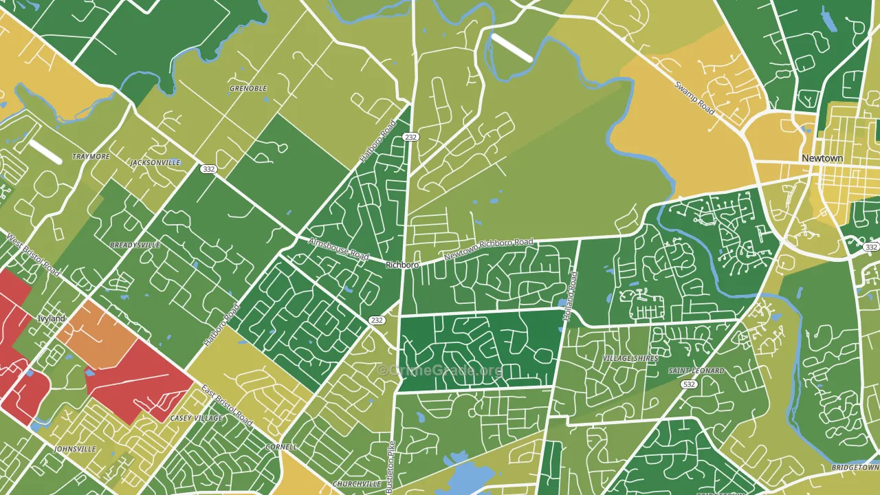 Richboro, PA Map of Assault Rates