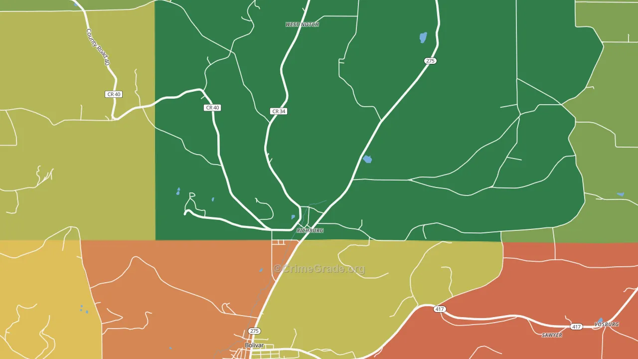 Richburg, NY Map of Assault Rates