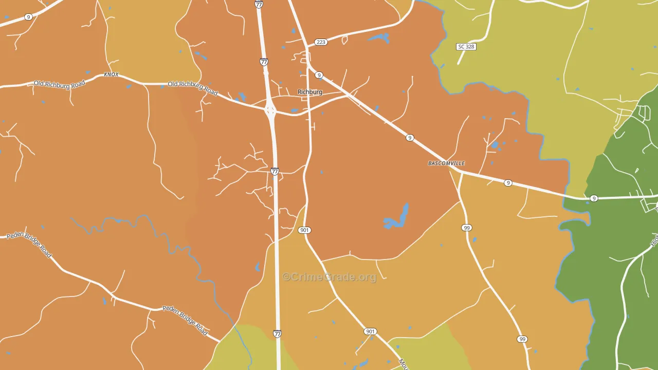 Richburg, SC Map of Assault Rates