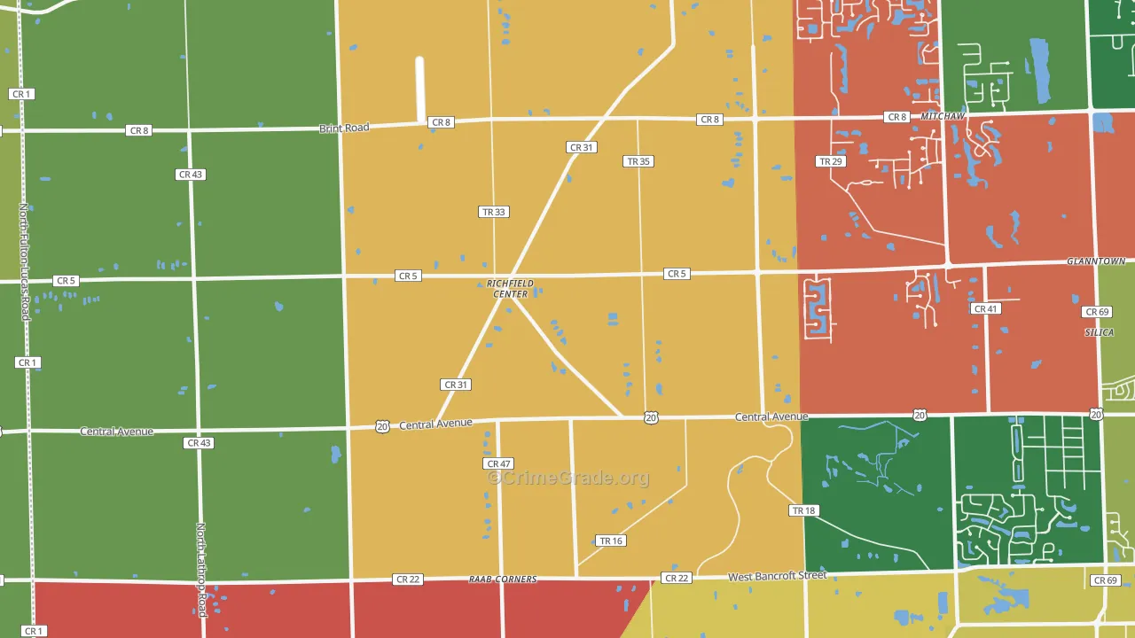 Richfield Center, OH Map of Assault Rates