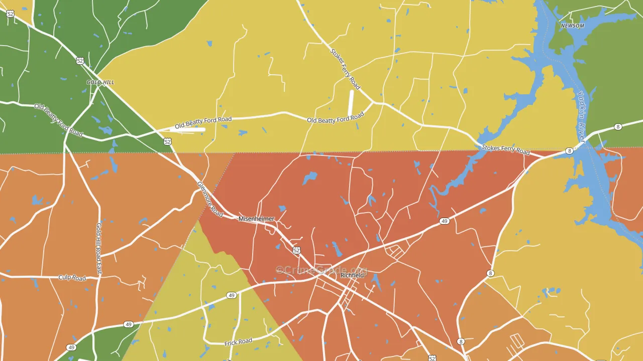 Richfield, NC Map of Assault Rates