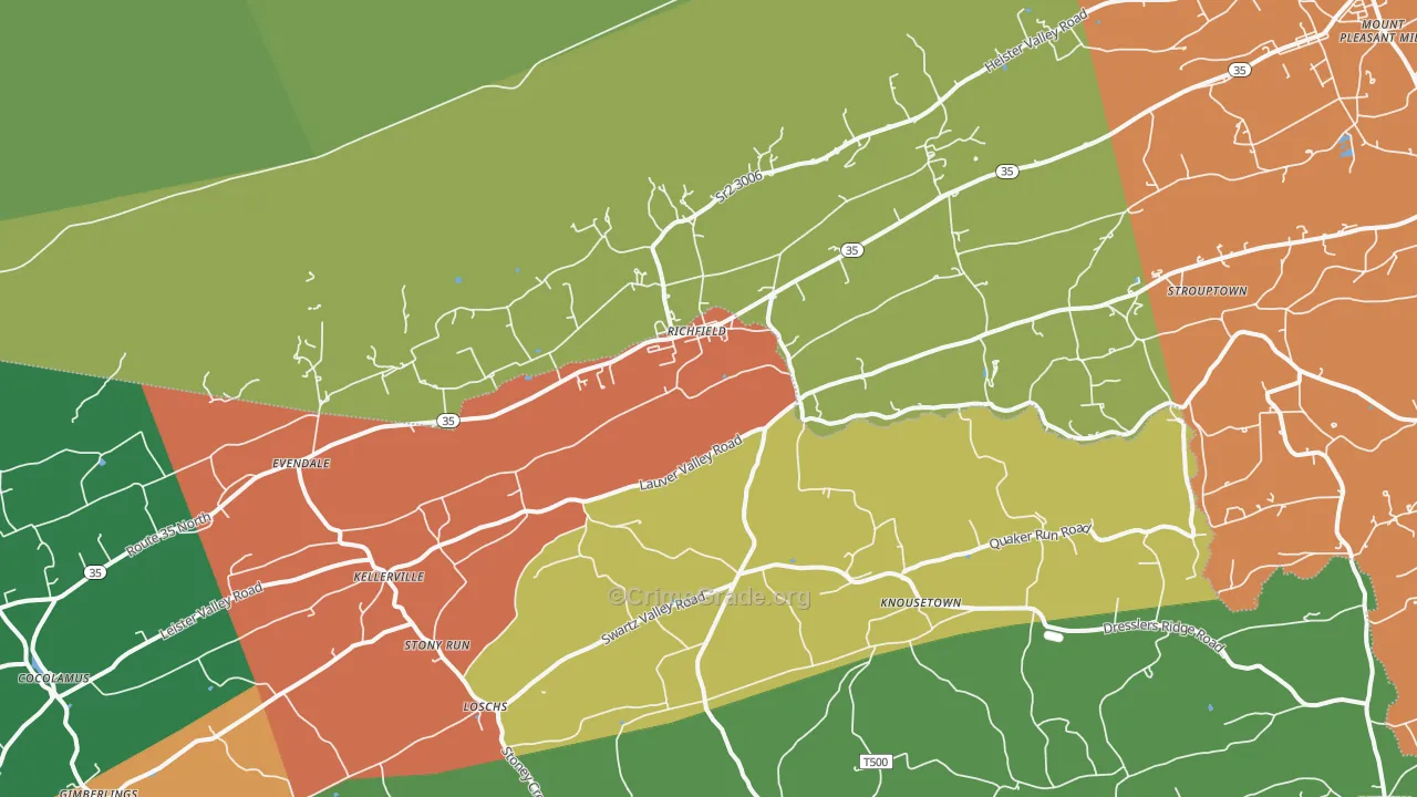 Richfield, PA Map of Assault Rates