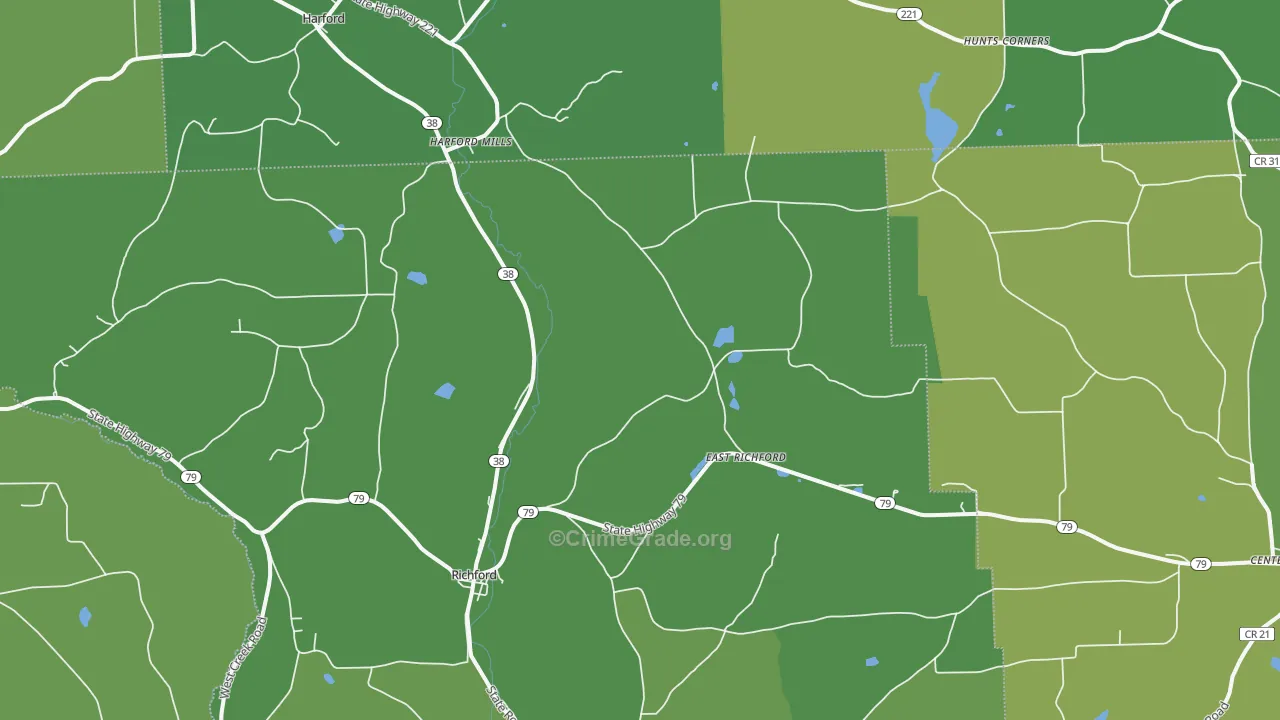 Richford, NY Map of Assault Rates