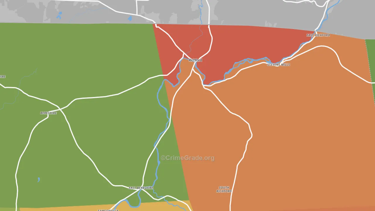 Richford, VT Map of Assault Rates