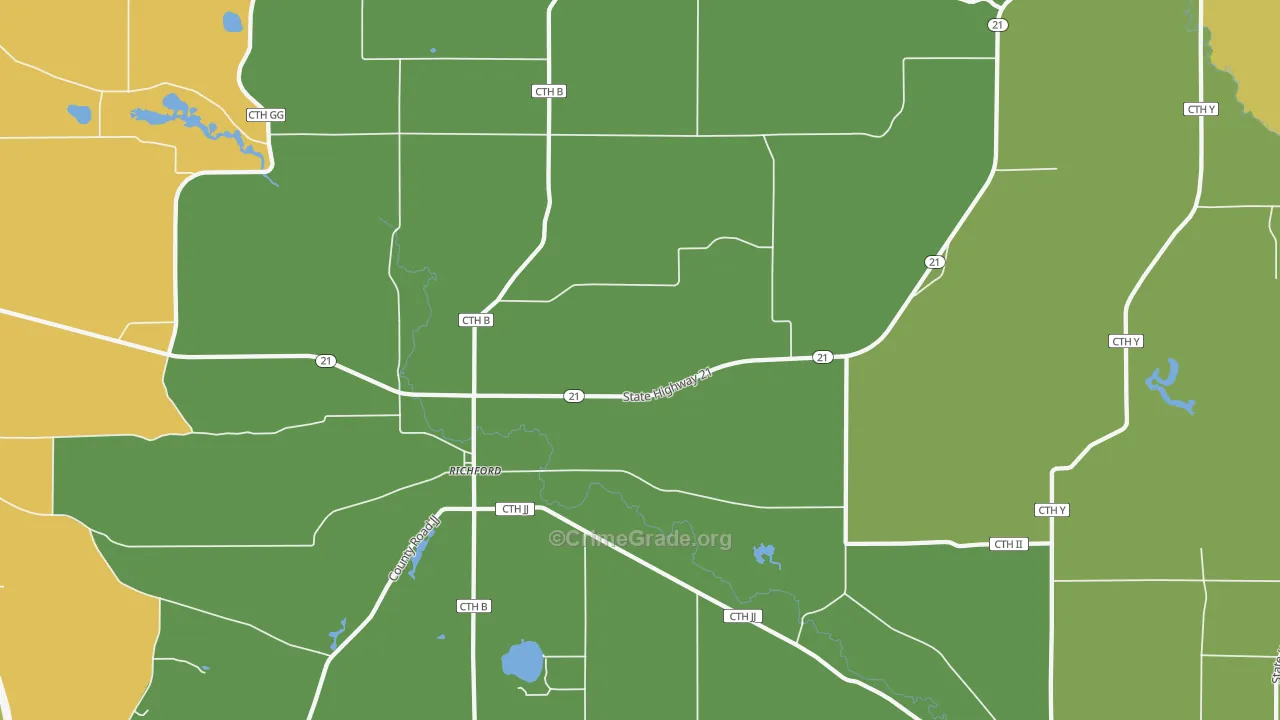 Richford, WI Map of Assault Rates