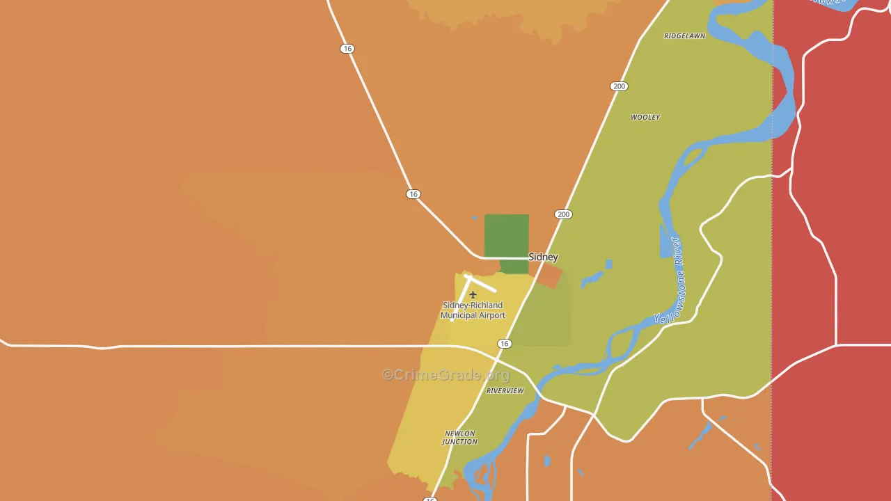 Richland County, MT Map of Assault Rates
