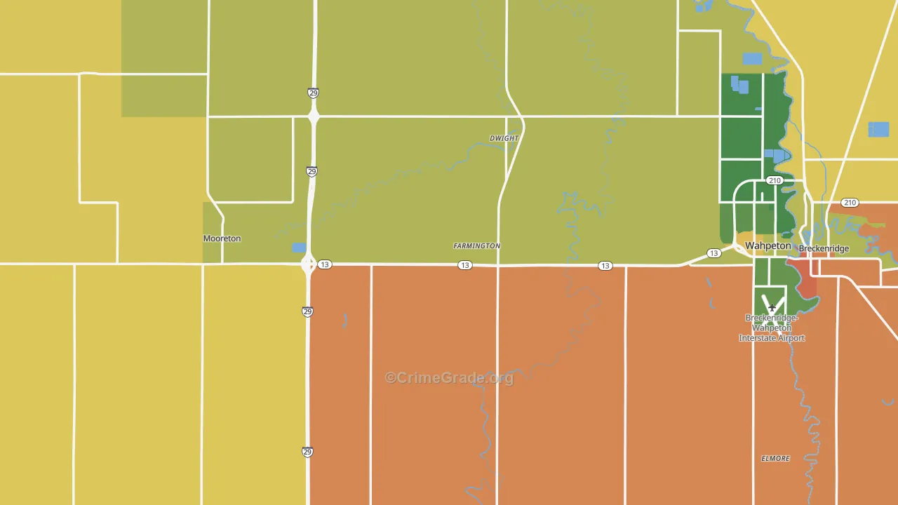 Richland County, ND Map of Assault Rates
