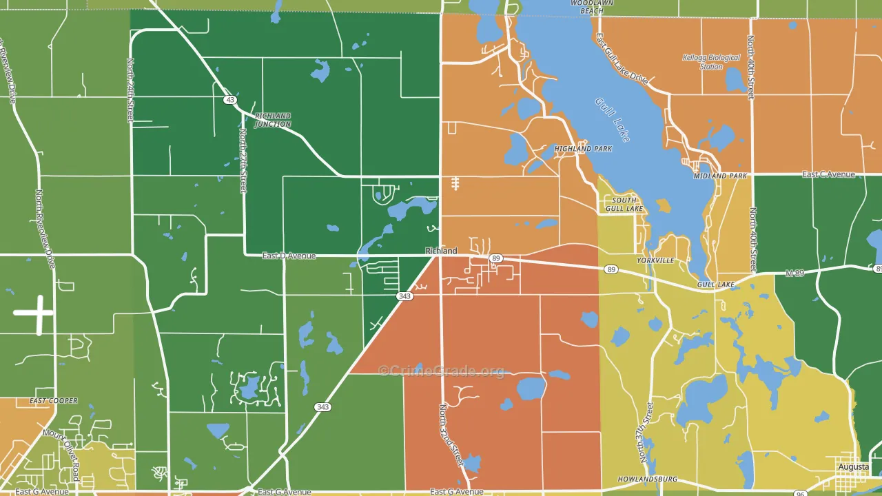Richland, MI Map of Assault Rates