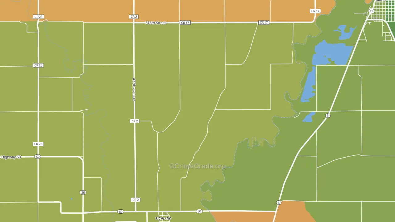 Richland, SD Map of Assault Rates