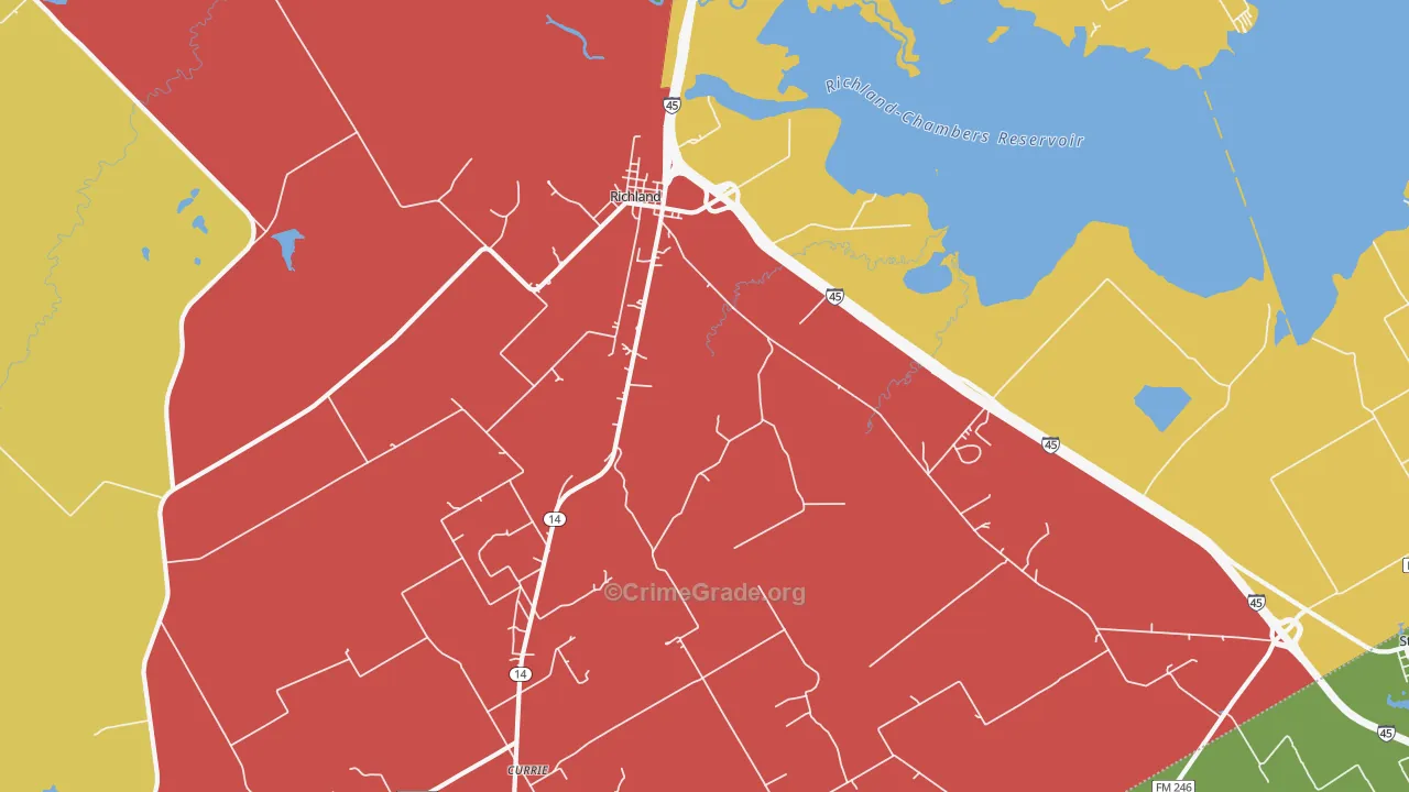 Richland, TX Map of Assault Rates