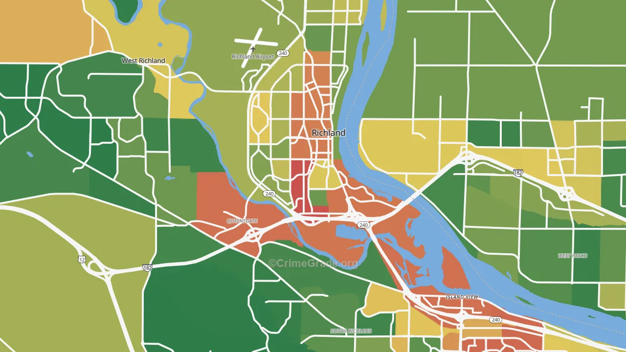 Richland, WA Map of Assault Rates
