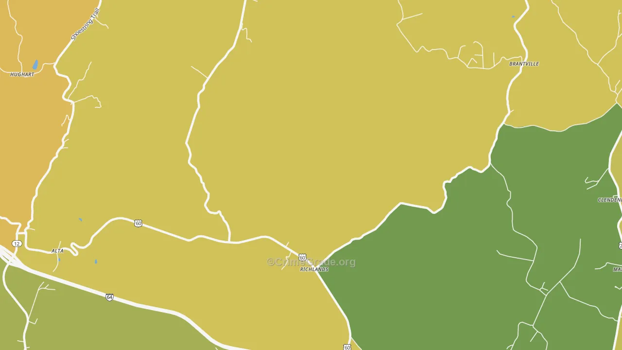 Richland, WV Map of Assault Rates
