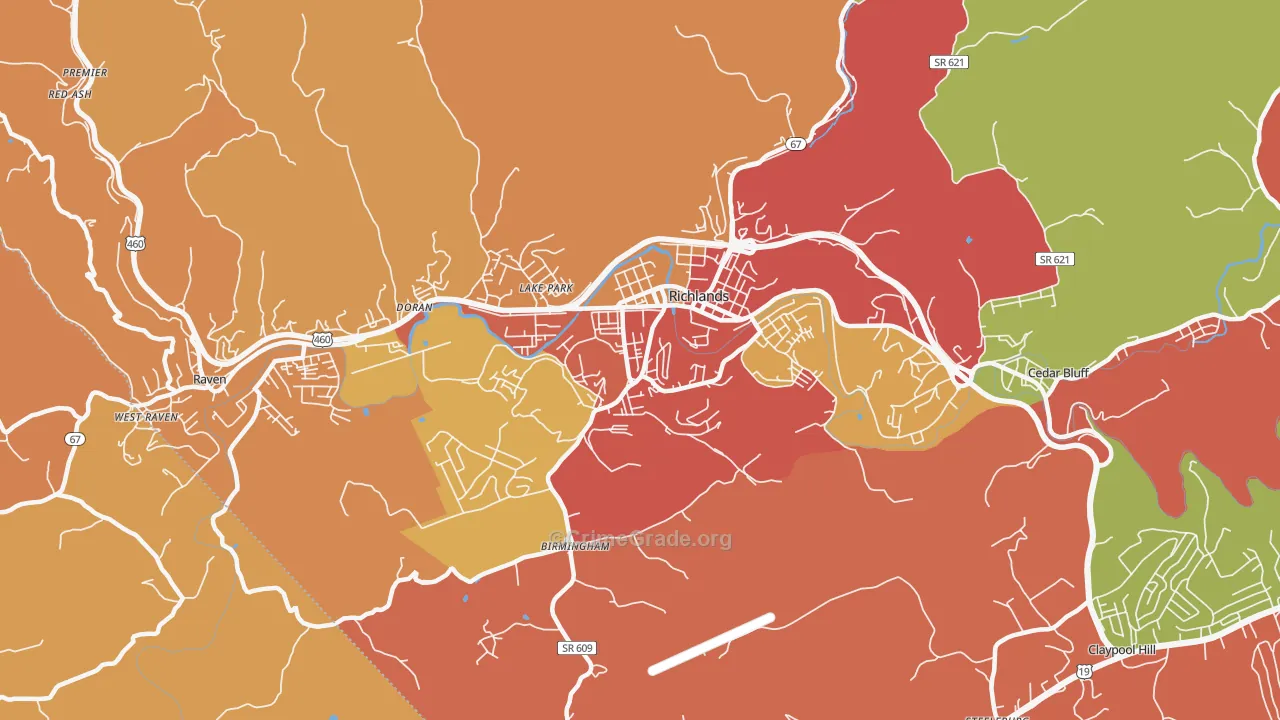 Richlands, VA Map of Assault Rates